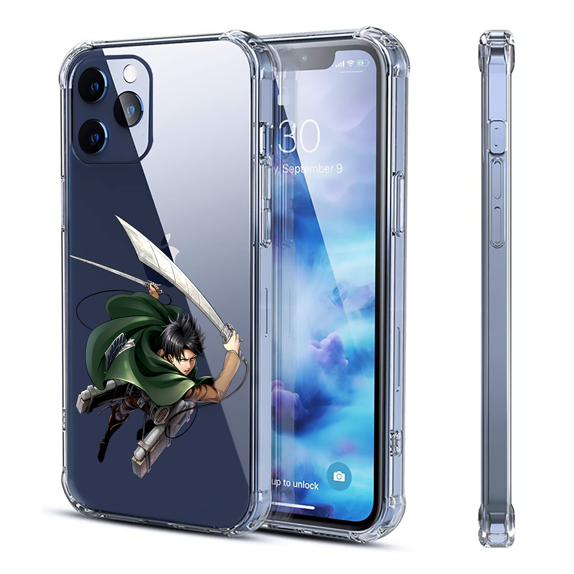 （画像用） 進撃の巨人 リヴァイ·アッカーマン Attack on Titan Levi Ackerman 【iPhone 12シリーズ対応】透明スマホケース（クリアソフトケース）